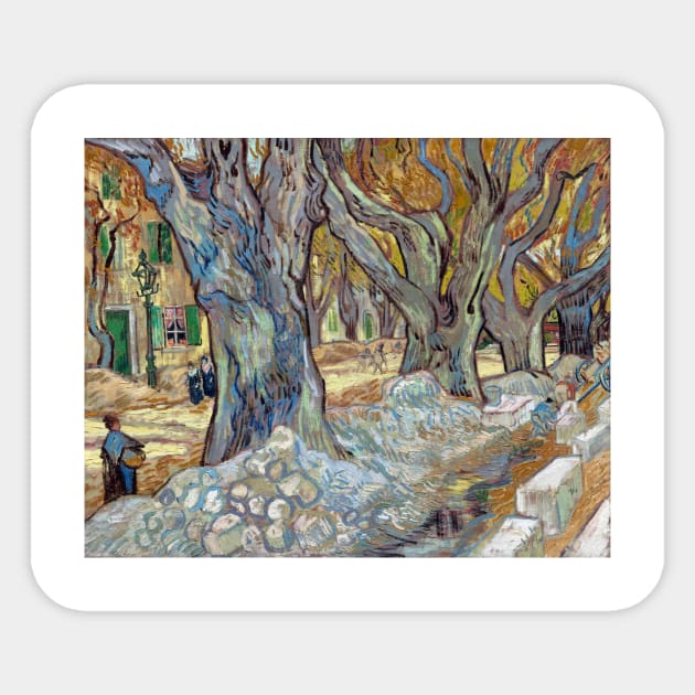 Vincent van Gogh The Large Plane Trees (Road Menders at Saint-Rémy) Sticker by pdpress